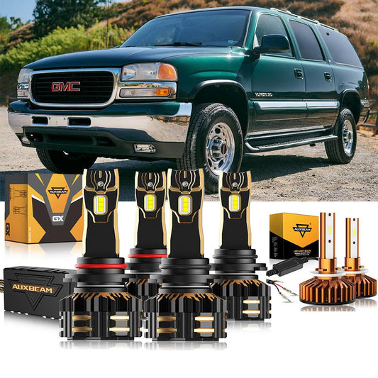 For 2000-2001 GMC Yukon XL 1500 9005 9006 LED Headlight Bulbs Bundle