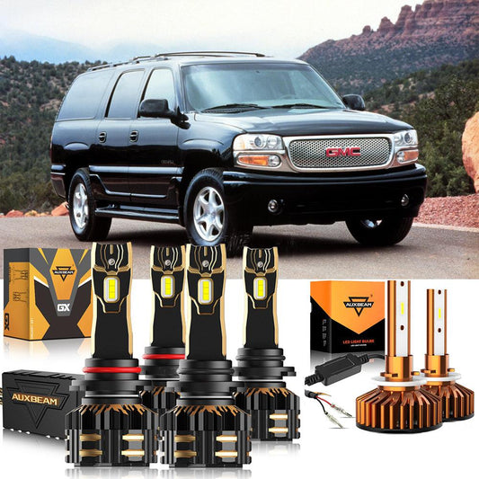 For 2000-2001 GMC Yukon 9005 9006 LED Headlight Bulbs Bundle