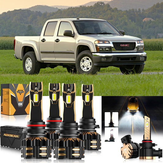 For 2004-2012 GMC Canyon 9005 9006 LED Headlight Bulbs Bundle
