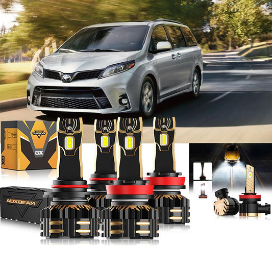 For 2020 Toyota Sienna 9005 D4S LED Headlight Bulbs Bundle 