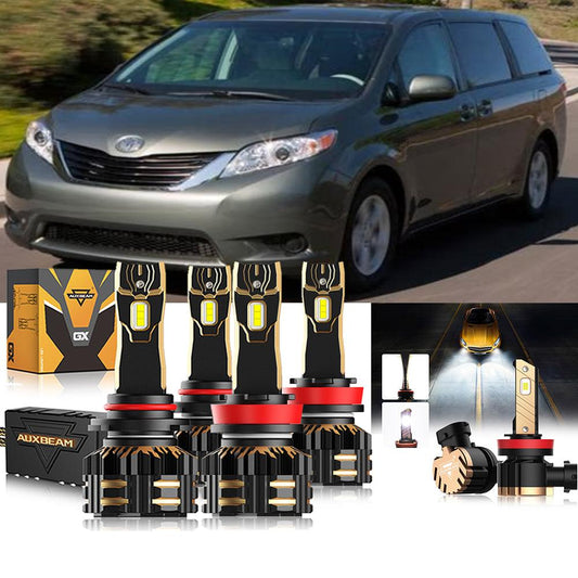 For 2011-2019 Toyota Sienna 9005 H11 LED Headlight Bulbs Bundle 