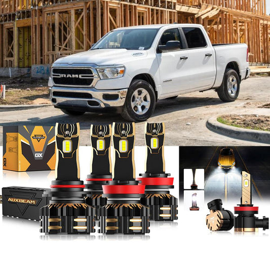For 2020 Ram 1500 9005 H11 LED Headlights Bulbs Bundle 