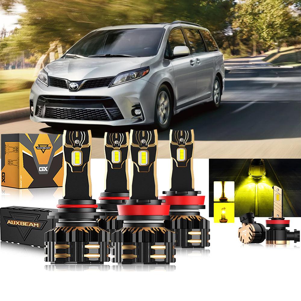 For 2020 Toyota Sienna 9005 D4S LED Headlight Bulbs Bundle 