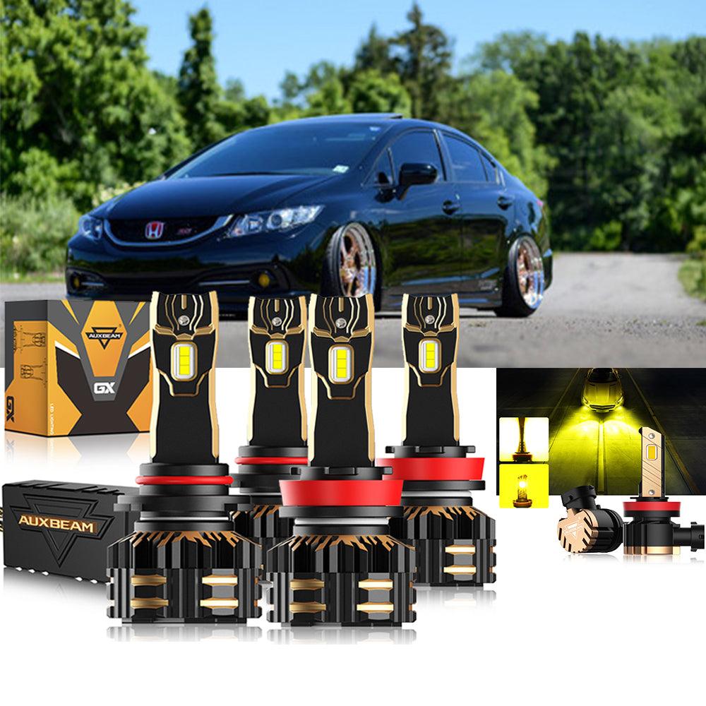 For 2014-2015 Honda Civic 9005 H11 9006 LED Headlight Bulbs Bundle