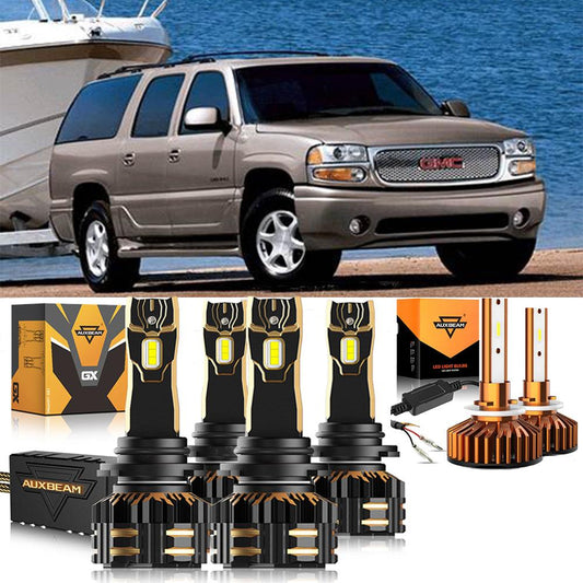 For 2002-2006 GMC Yukon 9005 9006 LED Headlight Bulbs Bundle