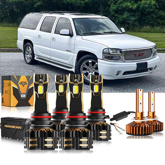 For 2002-2006 GMC Yukon XL 1500 9005 9006 LED Headlight Bulbs Bundle