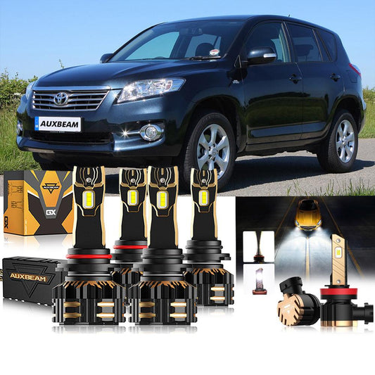 Para Toyota RAV4 2006-2012 9005 9006 Paquete de bombillas LED para faros delanteros