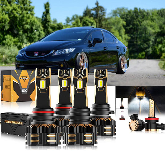 For 2014-2015 Honda Civic 9005 H11 9006 LED Headlight Bulbs Bundle