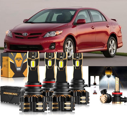 Para Toyota Corolla 2009-2013 9005 9006 Paquete de bombillas LED para faros delanteros 