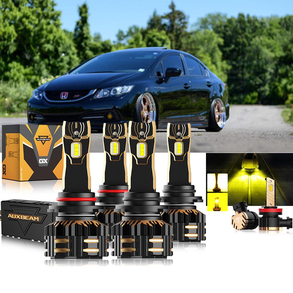 For 2014-2015 Honda Civic 9005 H11 9006 LED Headlight Bulbs Bundle