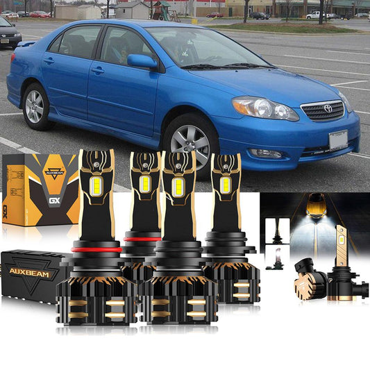 Para Toyota Corolla 2005-2008 9005 9006 Paquete de bombillas LED para faros delanteros 