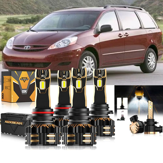 For 2006-2010 Toyota Sienna 9005 9006 LED Headlight Bulbs Bundle 