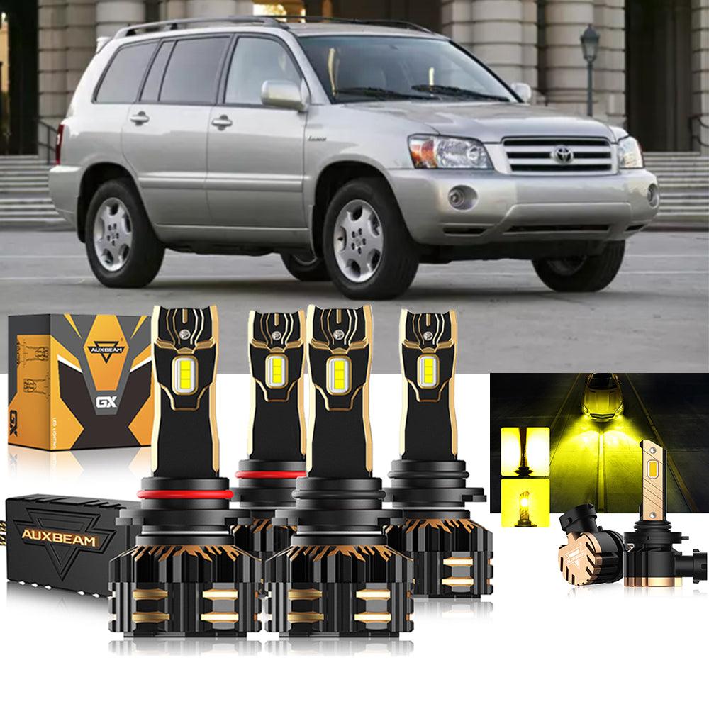 Paquete de bombillas LED para faros delanteros Toyota Highlander 9005 9006 2004-2007