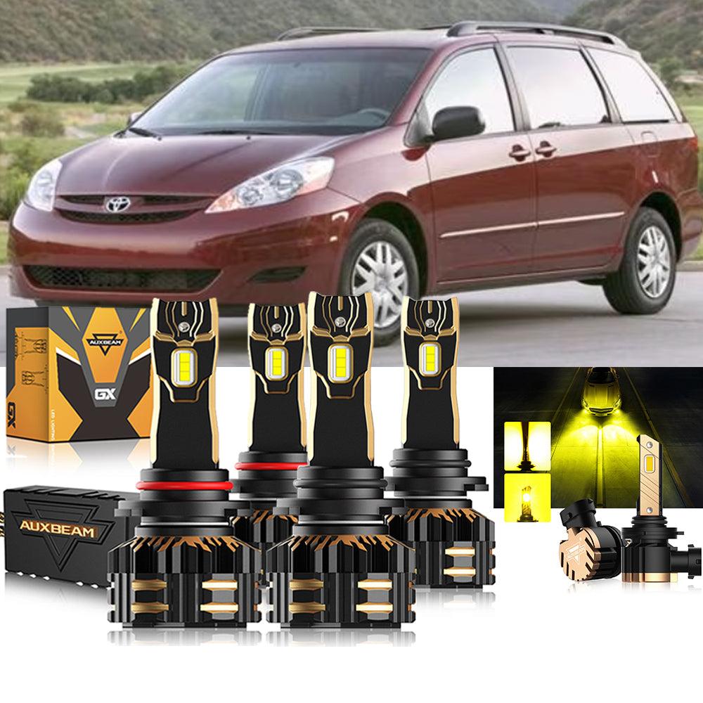 For 2006-2010 Toyota Sienna 9005 9006 LED Headlight Bulbs Bundle 