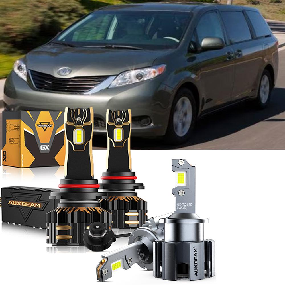For 2011-2019 Toyota Sienna 9005 D4S LED Headlight Bulbs Bundle 
