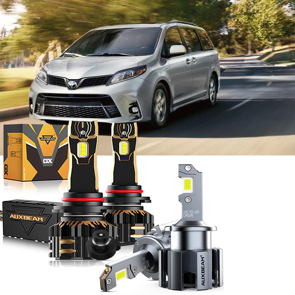 For 2020 Toyota Sienna 9005 D4S LED Headlight Bulbs Bundle 
