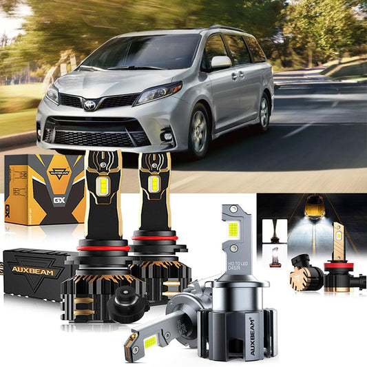 For 2020 Toyota Sienna 9005 D4S LED Headlight Bulbs Bundle 
