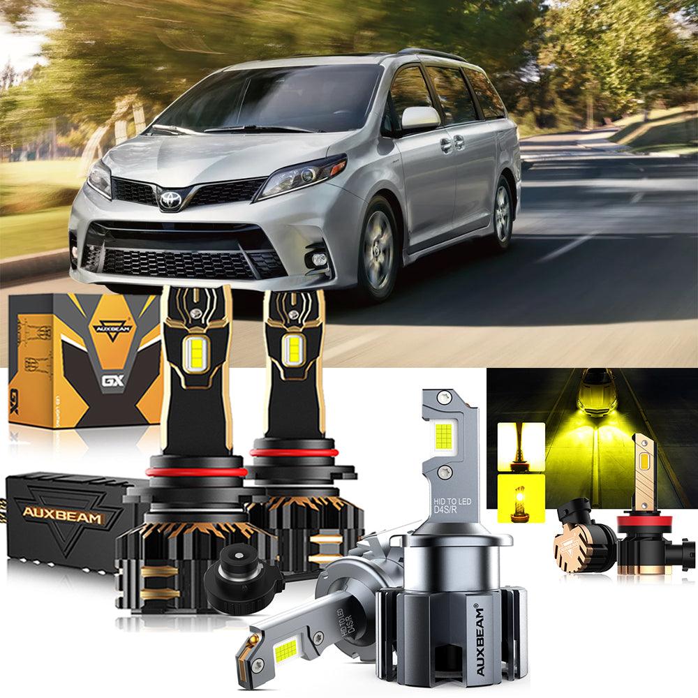For 2020 Toyota Sienna 9005 D4S LED Headlight Bulbs Bundle 