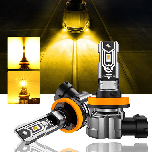 🆕H11 H9 H8 H16JP LED FOG Light/DRL Bulbs 50W 10000LM 3000K Golden Yellow Q5 Series | 2 Bulbs