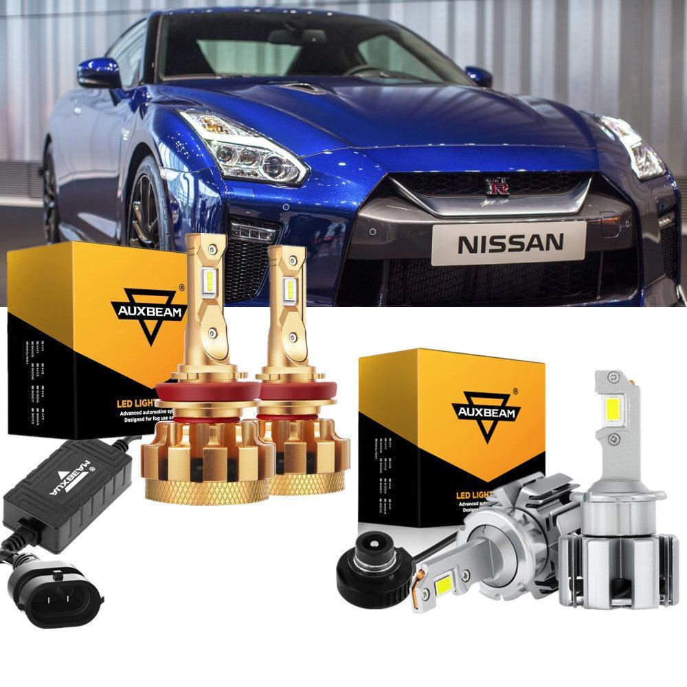 Para Nissan GT-R D2S H9/H11 F-16 Plus Series 2009-2014, bombillas LED de grado automotriz de 29000LM, paquete de haz alto y bajo