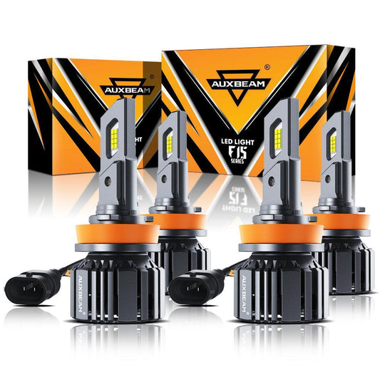 Bombillas LED para faros delanteros H11+H11 90W 20000LM Serie F15 20% tamaño más pequeño 6500K blanco frío | 4 bombillas 