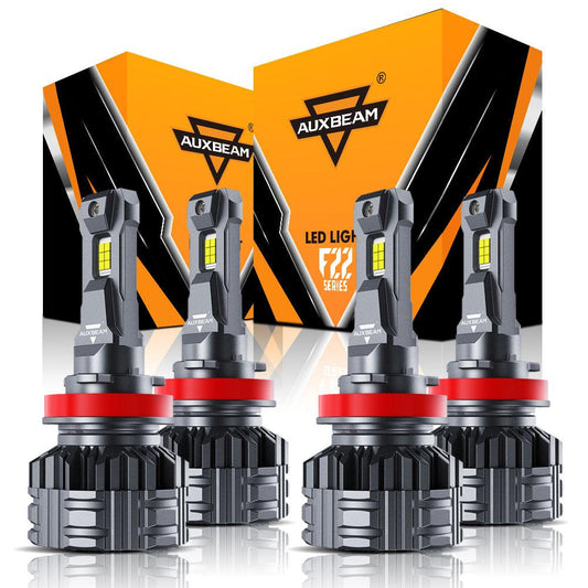 H11+H11 LED HEADLIGHT BULBS 110W 24000LM F22 SERIES HIGH BRIGHTNESS 6500K COOL WHITE | 4 BULBS 