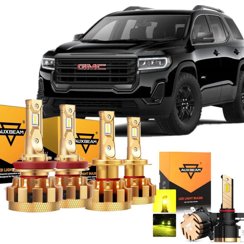Para 2007-2012 GMC Acadia F-16 Plus Series Canbus incorporado Grado automotriz 14000LM Bombillas LED Paquete de haz alto y bajo