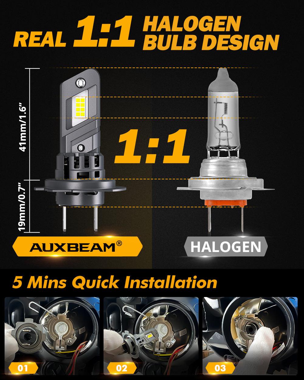 🆕H7 LED Headlight Bulbs Q25 Series Real 1:1 Size 50W 12000W 6500K Cool White | 2 Bulbs