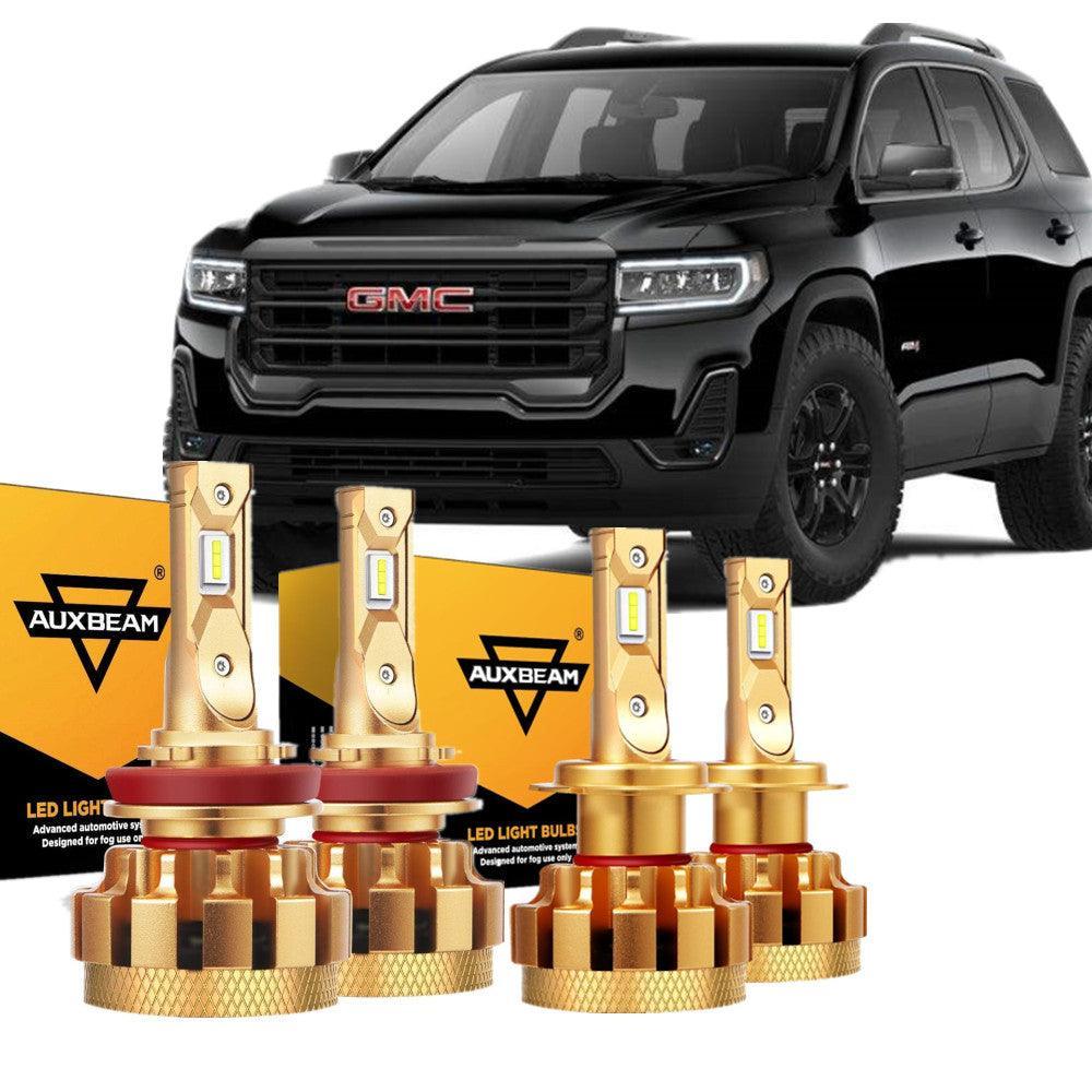 Para 2007-2012 GMC Acadia F-16 Plus Series Canbus incorporado Grado automotriz 14000LM Bombillas LED Paquete de haz alto y bajo