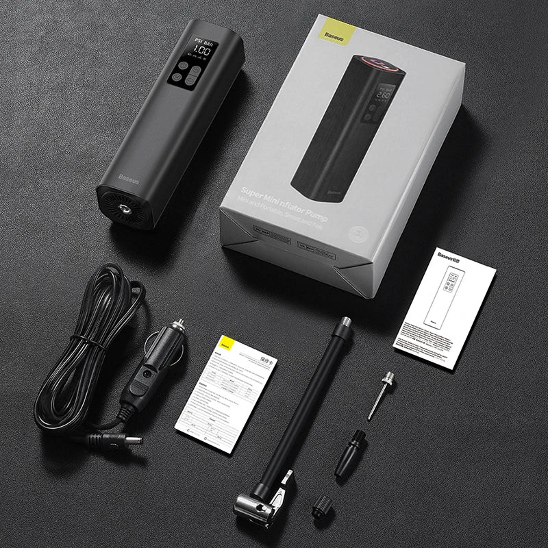Baseus Car Inflator Pump 12V Smart Electric Car Tire Pump 150 PSI LED Display Car Tyre Air Compressor for Bicycle Motorcycle