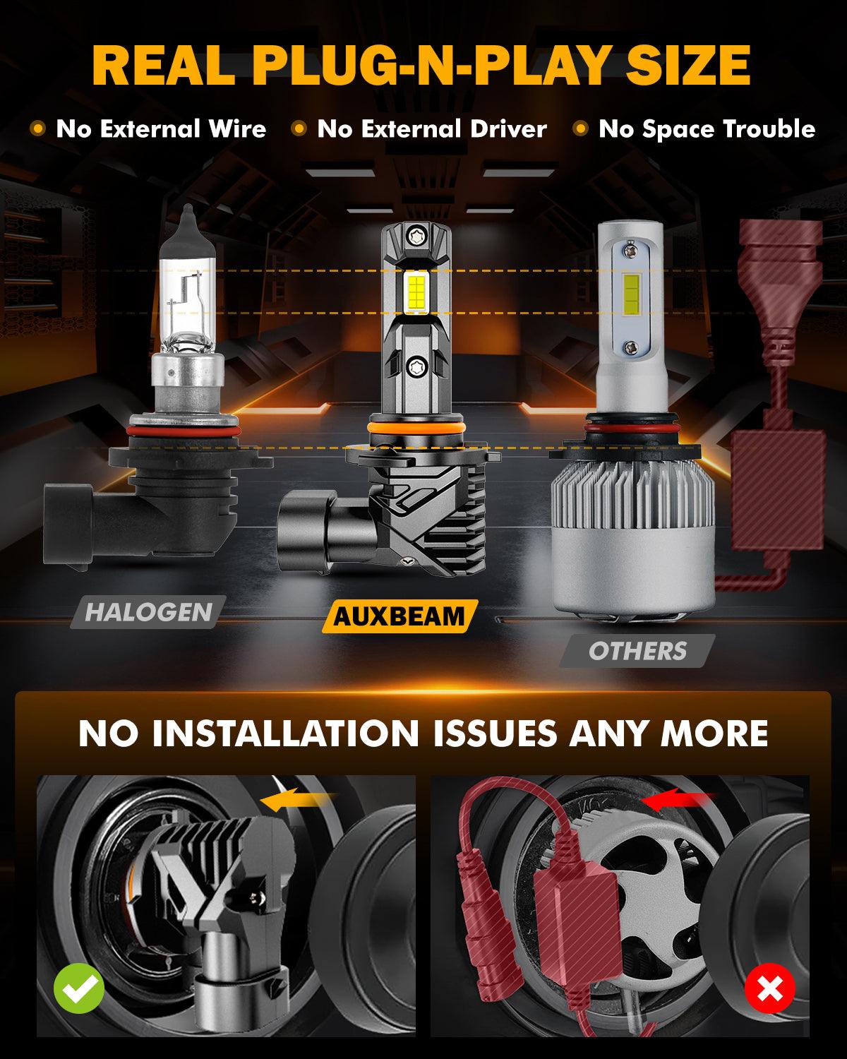 🆕9005+H11 LED Headlight Bulbs/Fog Lights Q15 Series Fanless&amp;Wireless 60W 18000LM 6500K Cool White | 4 bulbs