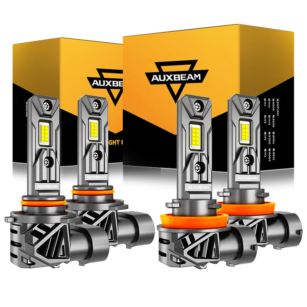 🆕9005+H11 LED Headlight Bulbs 90W 22000LM Q26S Series 1:1 Same OEM Size 6500K Cool White | 4 Bulbs