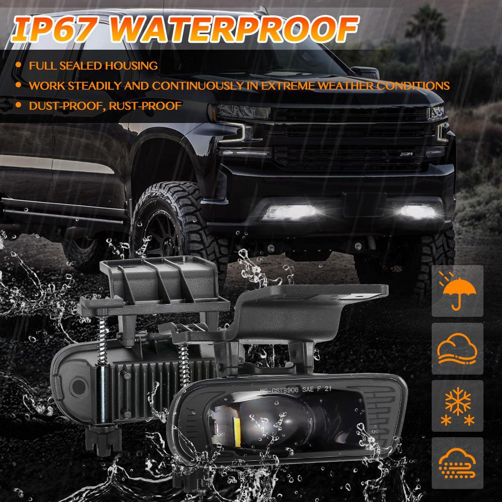 (2pcs/set) 60W Feux Anti-Brouillard LED Homologués pour Chevrolet Silverado 1500/2500 1999 2000 2001 2002