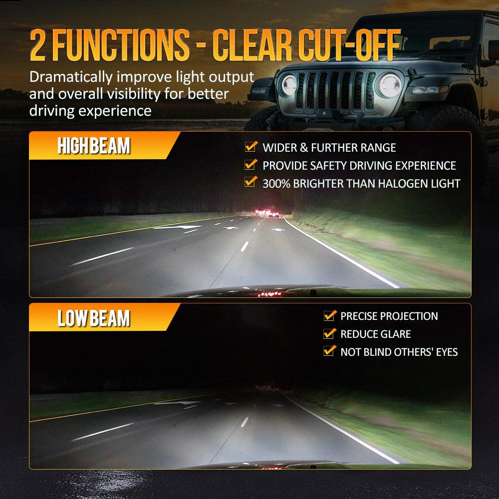 (2pcs/set) 9 Pouces 120W LED Feux DOT Jeep JL Gladiator JT