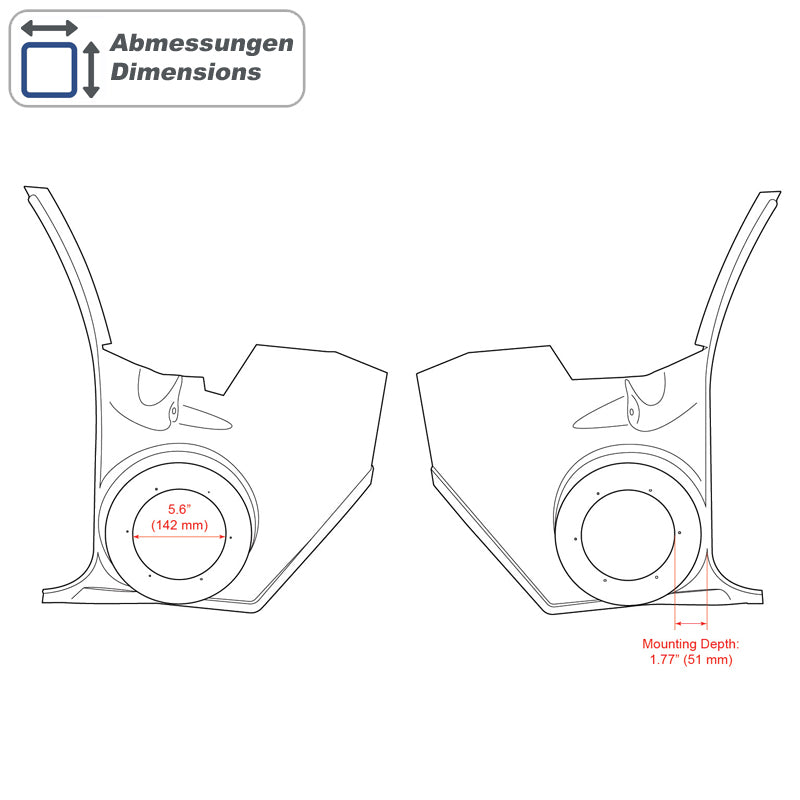 RETROSOUND Kickpanels for 1968-72 GM with NO factory airco