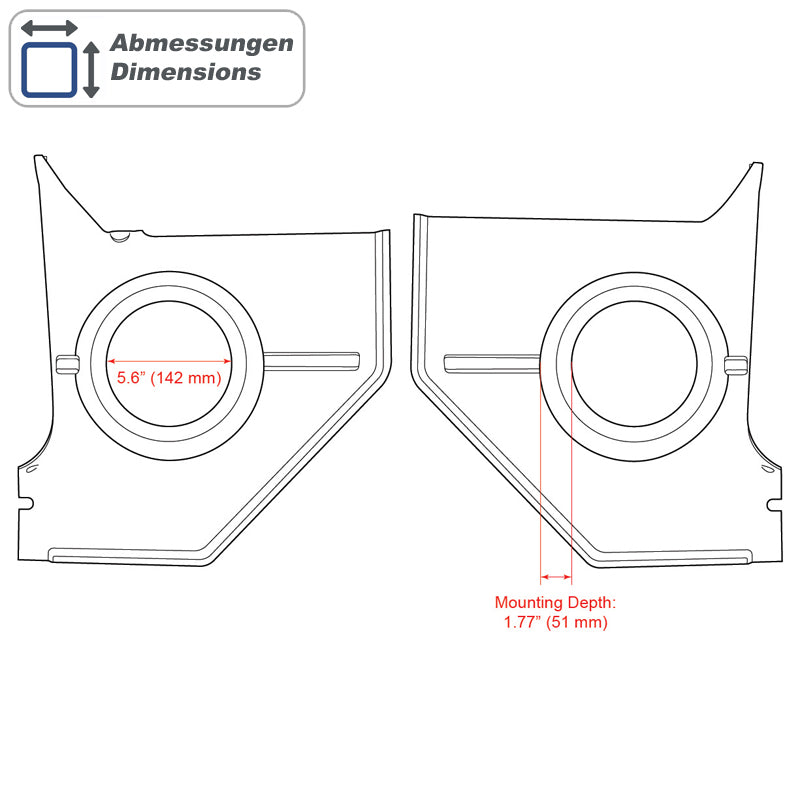 RETROSOUND Kickpanels without R-652N Speakers, Ford Mustang (1964-66)