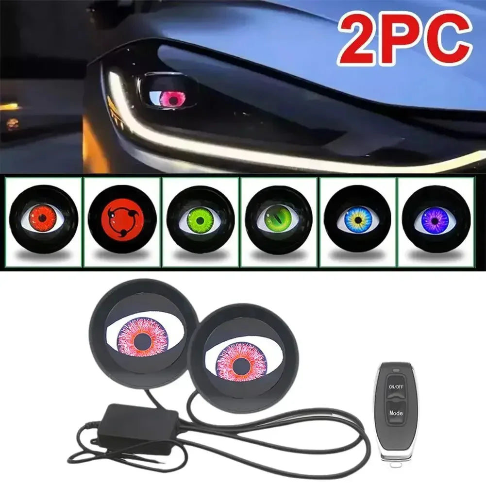 2Inch Devil Eye LED Kit Car Dynamic Lights With Remote Control Eyes Retrofit Kits Headlight Assembly Auto Accessories