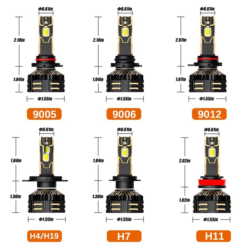 AUXBEAM GX-PRO Series 35000LM 190W 6500K Cool White Led Headlight Bulbs 9005/9006/9012/H4/H7/H11