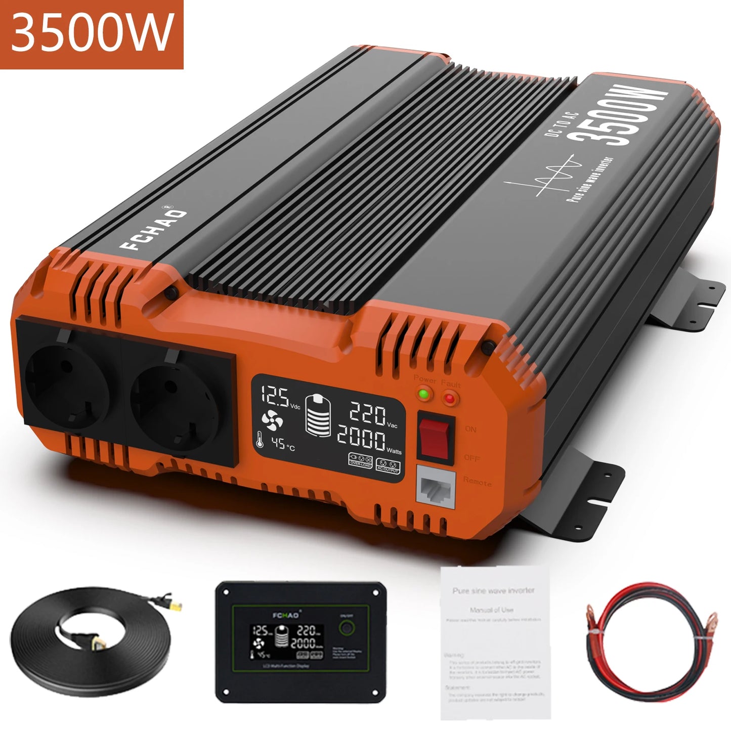 Pure Sine Wave Inverter Power Inverter 7000W DC 12V 24V 48V To AC 220V 230V 50HZ Continuous Power 3500W Suitable For Home And RV