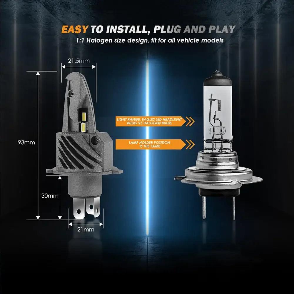 AUXBEAM H4 H11 LED Car Headlight Bulbs Waterproof 50W 6500K 5000lm 9012 LED Bulbs Driving Light Bulbs Series F-P20