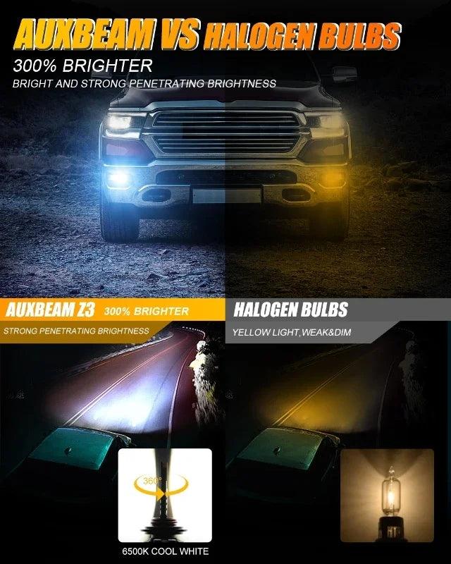 AUXBEAM Car Light Headlight 44W 8000LM 3000K/6500K 9006 HB4 LED Fog Light/DRL Bulbs Z3 Series