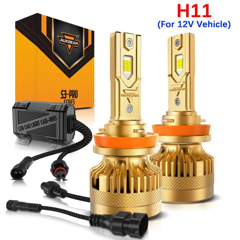 AUXBEAM S3-PRO Series 120W 24000LM High Power Led Headlight Bulbs with Decoder for 12V Vehicle 9005/9006/9012/H4/H7/H11