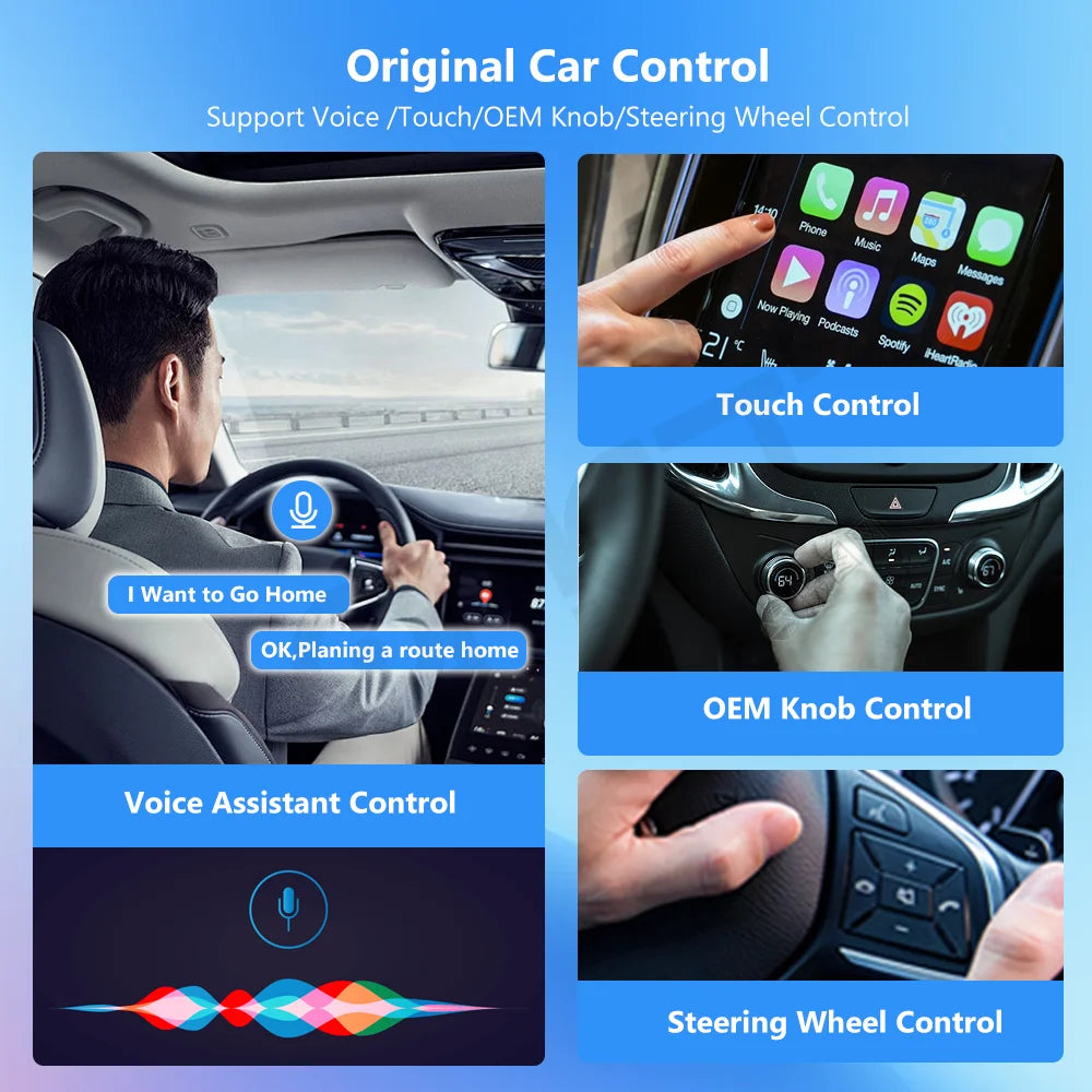 Wireless Android Auto Carplay Adapter 2in1 Dongle Play&Plug For Audi Buick Cadillac Chery Chevrolet Ford GMC Haval Honda Kia MG