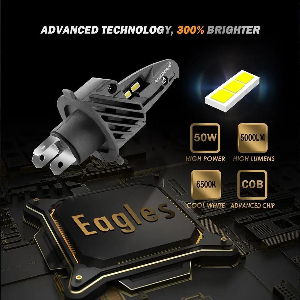 AUXBEAM H4 H11 LED Car Headlight Bulbs Waterproof 50W 6500K 5000lm 9012 LED Bulbs Driving Light Bulbs Series F-P20