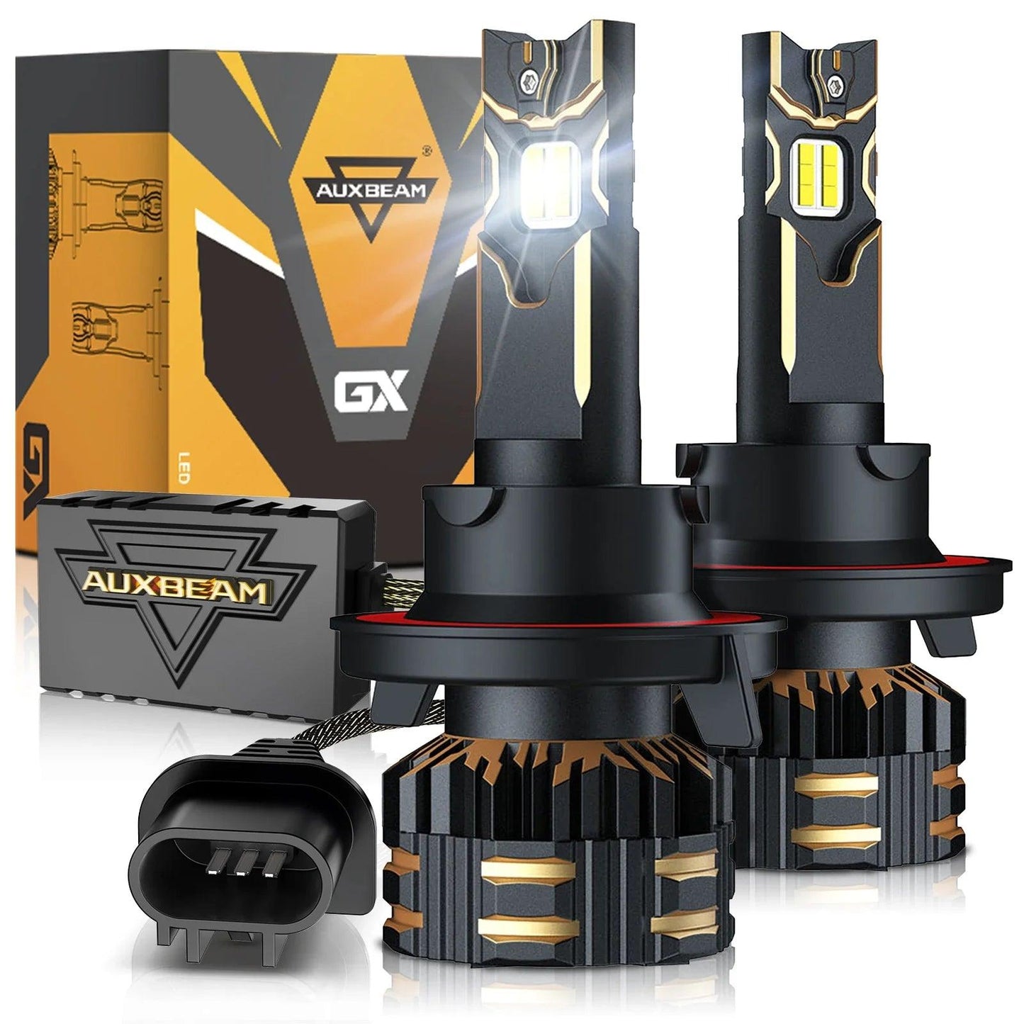 AUXBEAM 110W LED Headlight Bulbs H4 H7 H11 9005 9006 25000 LM Super Bright  6500K White Light Auto Headlamp Car Light GX Series