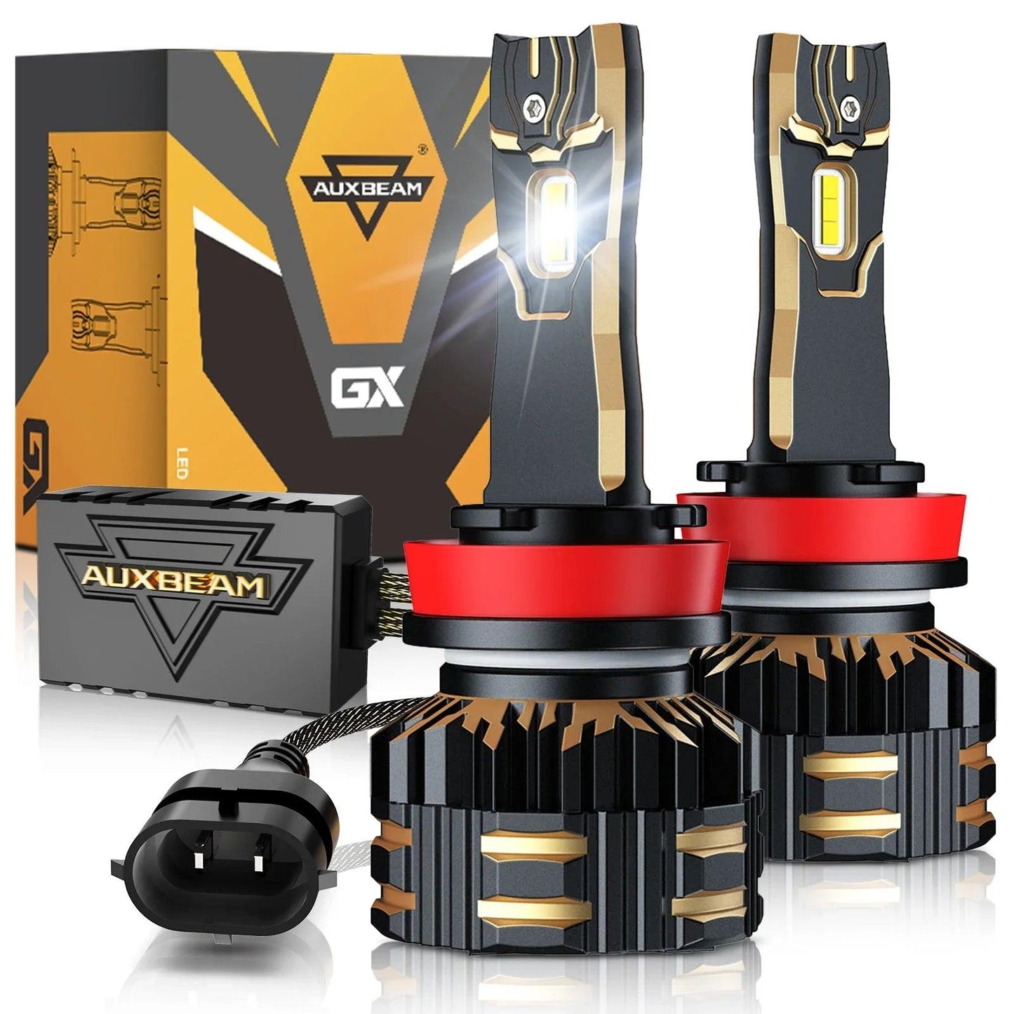 AUXBEAM 110W LED Headlight Bulbs H4 H7 H11 9005 9006 25000 LM Super Bright  6500K White Light Auto Headlamp Car Light GX Series