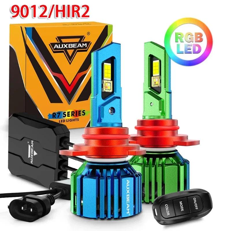 AUXBEAM R7 Series RGB LED Single Copper Tube Headlight Bulb with Remote Control