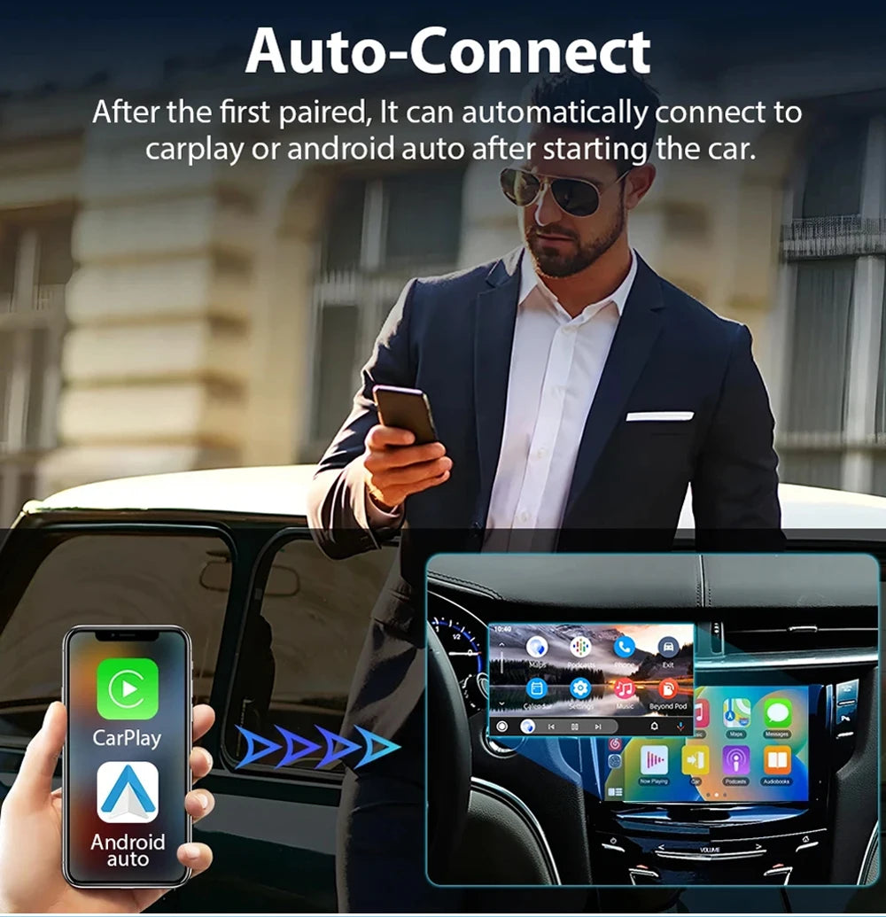 Wireless Android Auto Carplay Adapter 2in1 Dongle Play&Plug For Audi Buick Cadillac Chery Chevrolet Ford GMC Haval Honda Kia MG
