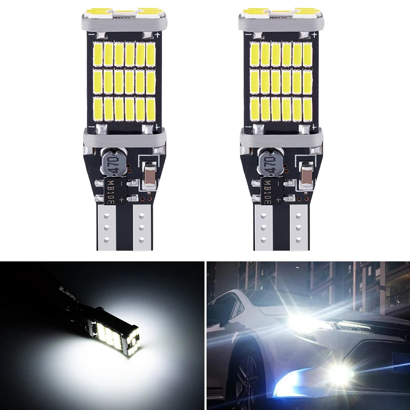 10pcs T15 Super Bright LED Reverse Light - 45 SMD 4014, CanBus Compatible 12V Multi-Color (White, Red, Blue) Car Park Light