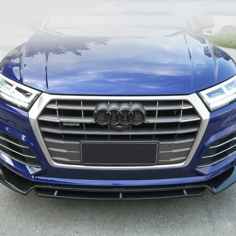 4 Rings Logo ABS Chrome Black Car Front Hood Emblem Bonnet Badge Rear Trunk Badge For Audi A3 A4 A5 A6 A7 A1 Q2 Q3 Q5 Q7 Q8 TT